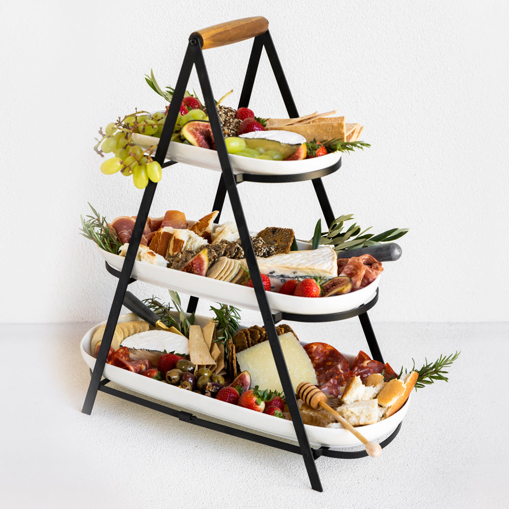 SERVING STAND Tower 3-tier 51x25x55cm - Wheel&Barrow Home