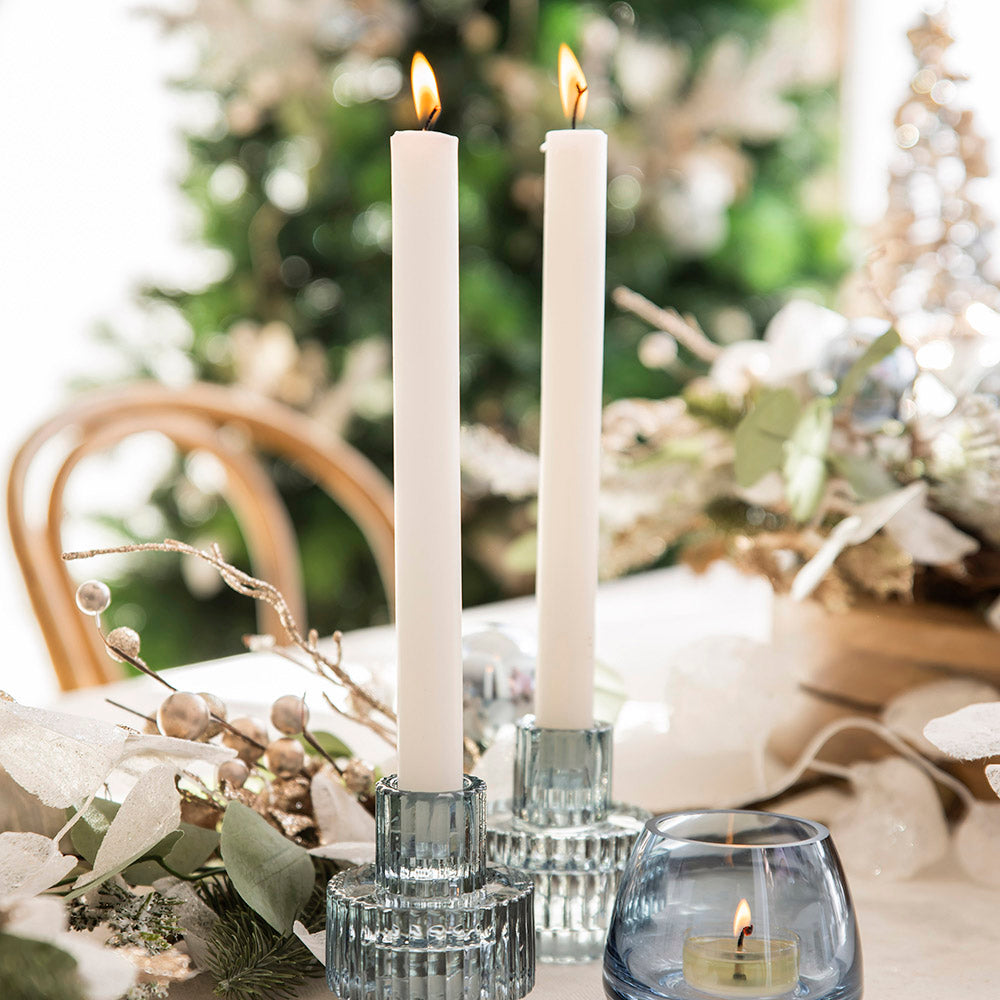 CANDLE HOLDER Glass Pale Blue 8.5x7cm - Wheel&Barrow Home