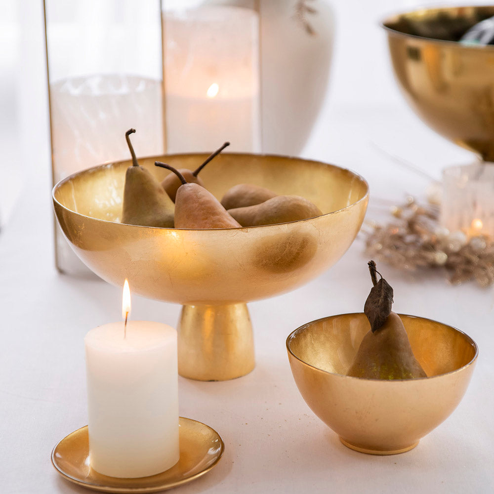 CANDLE PLATE Gold Leaf - Wheel&Barrow Home