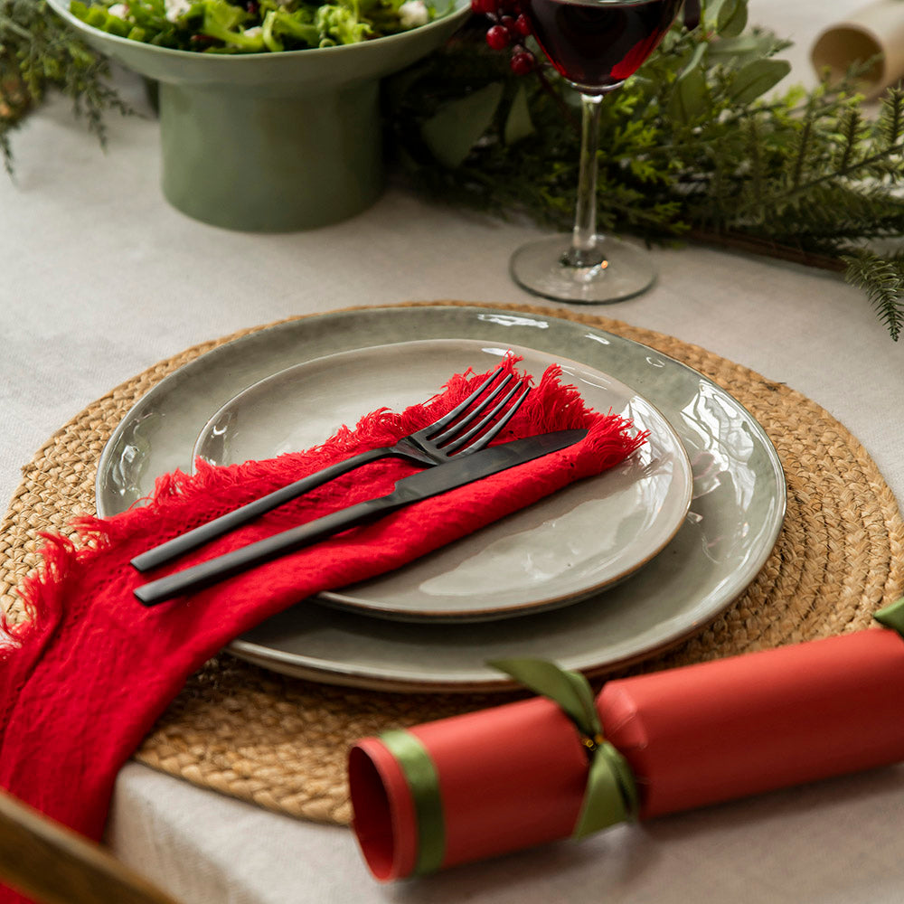 DINNER PLATE Stoneware Olive Green 29cm - Wheel&Barrow Home