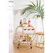 DRINKS TROLLEY Iron Round Matte Gold 80x70x30cm - Wheel&Barrow Home