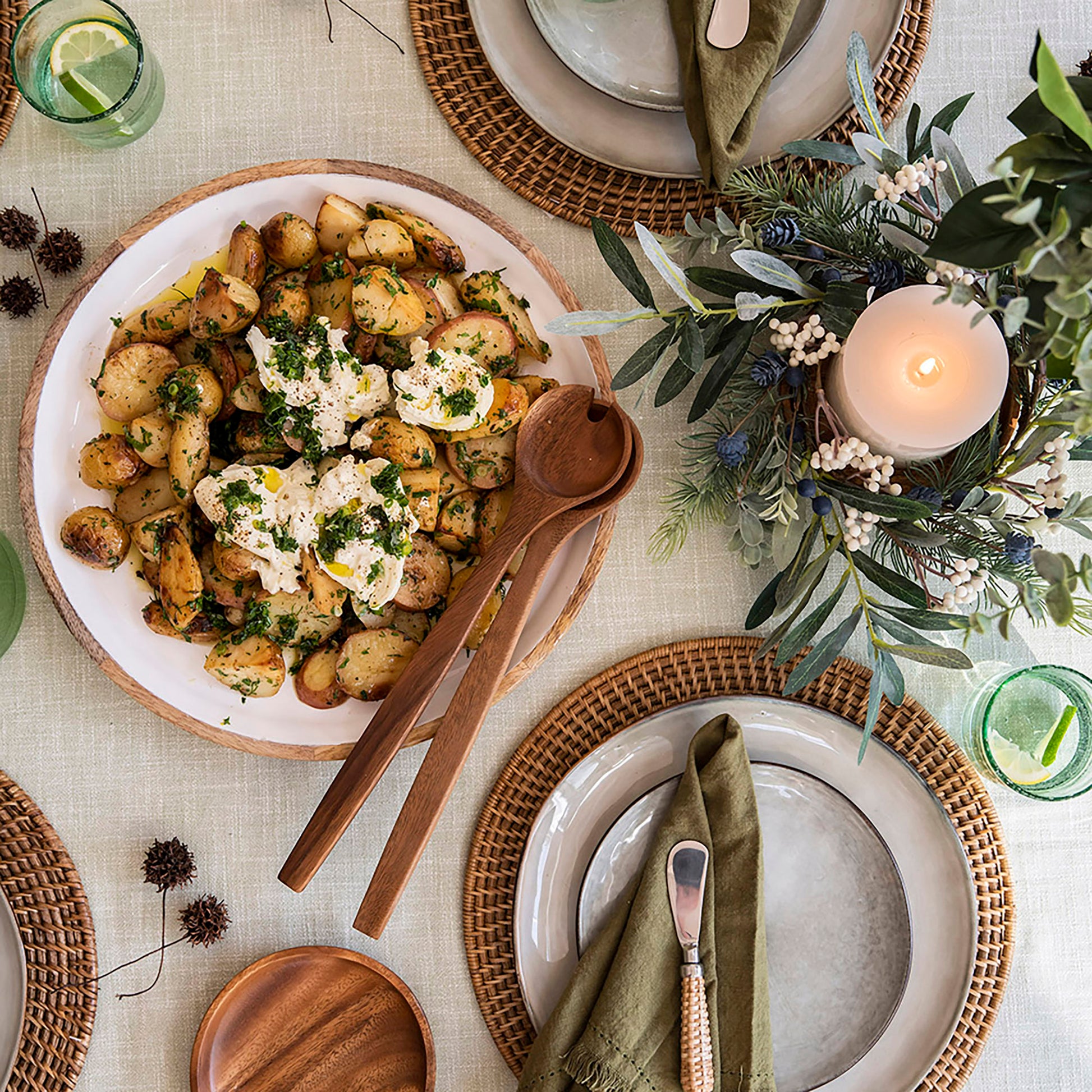 DINNER PLATE Stoneware Olive Green 29cm - Wheel&Barrow Home