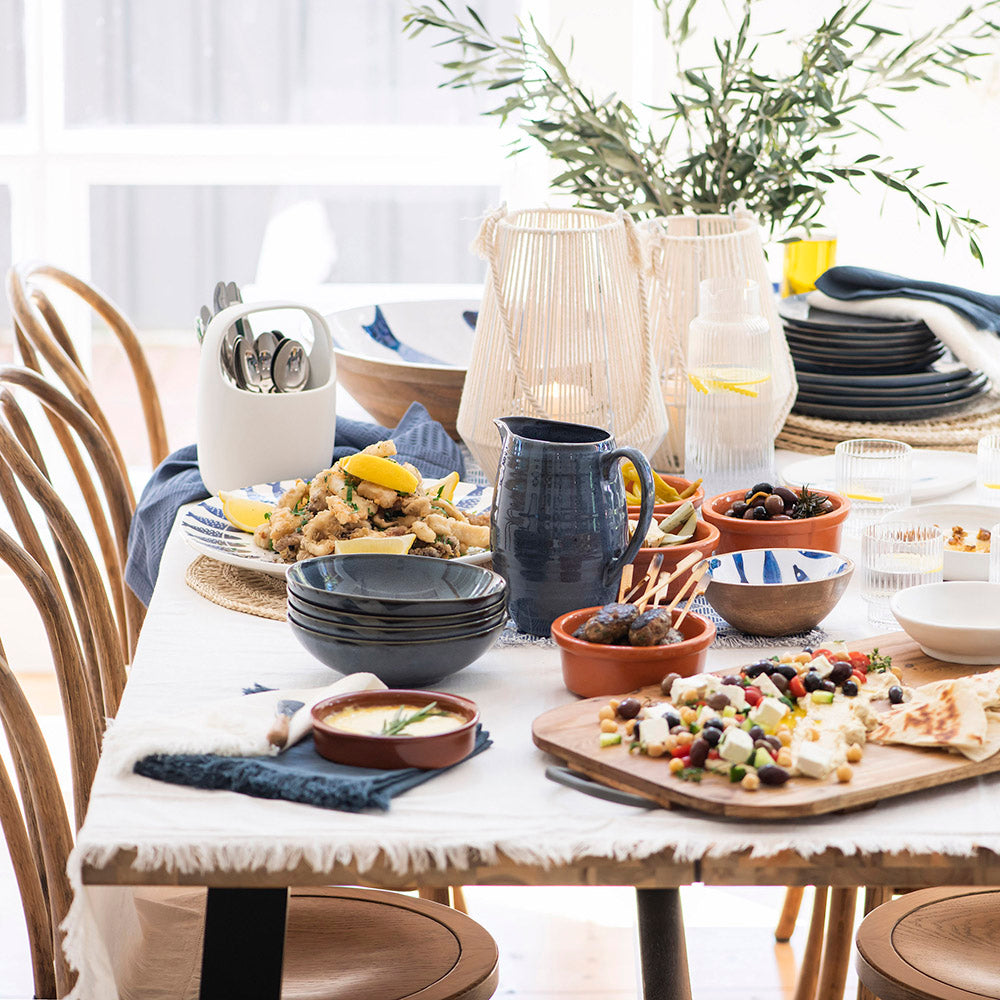 BOWL Stoneware Mediterranean Blue 20cm - Wheel&Barrow Home