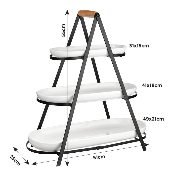 SERVING STAND Tower 3-tier 51x25x55cm - Wheel&Barrow Home