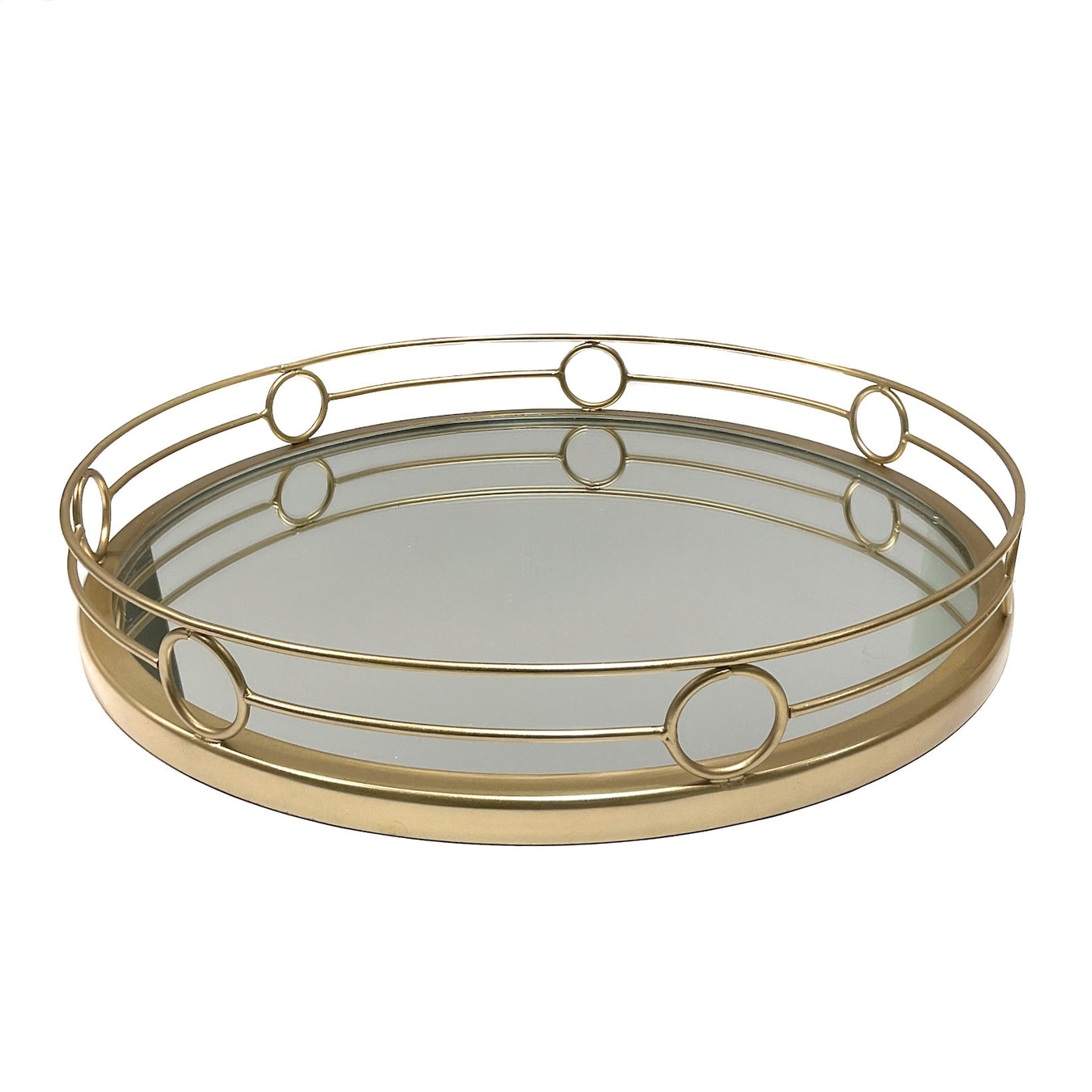 TRAY Round Gold Circle Side Frame 40x9cm - Wheel&Barrow Home